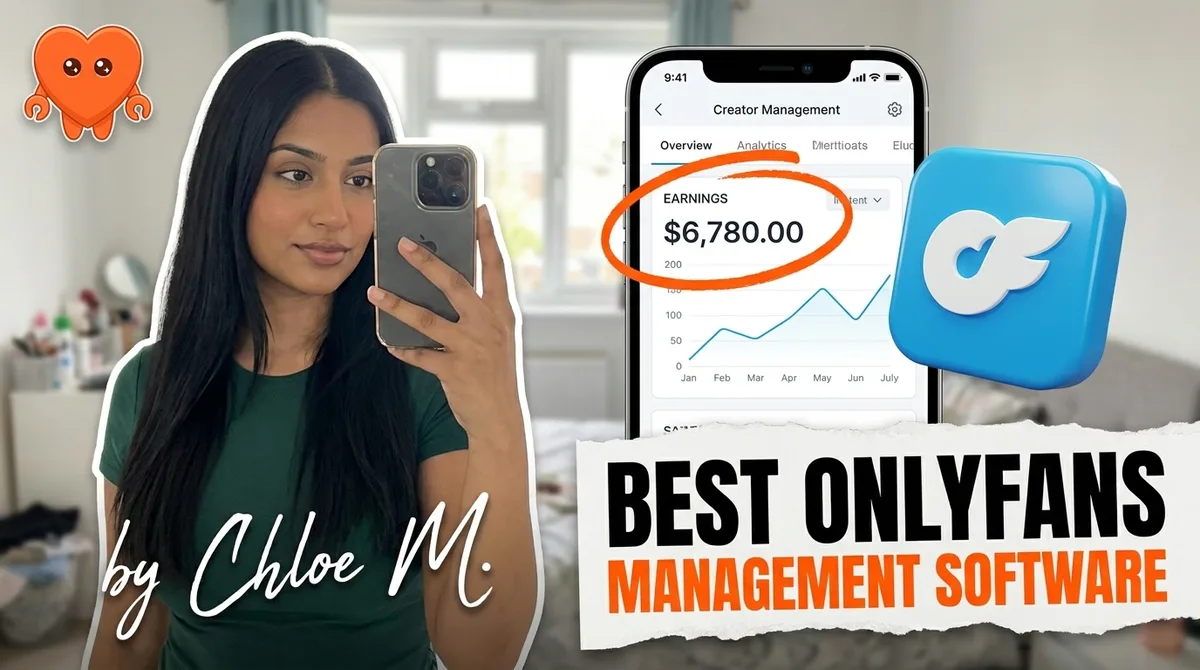 A creator comparing the best OnlyFans management software on her own laptop