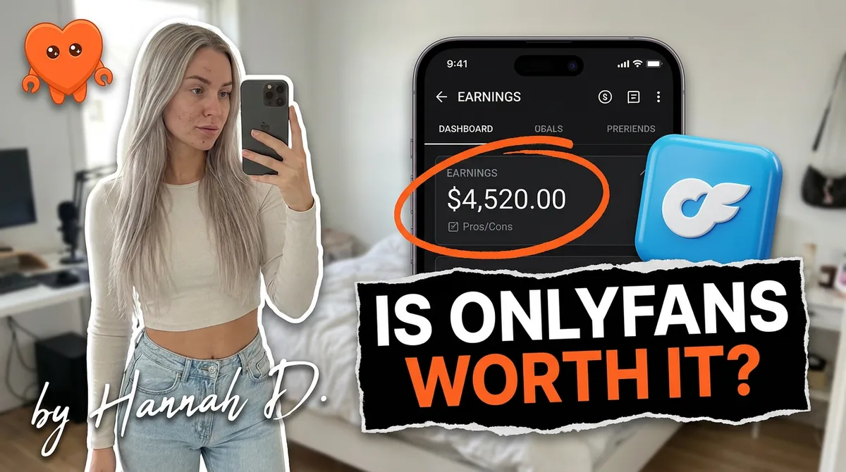 A creator weighing whether OnlyFans is worth it at her own laptop