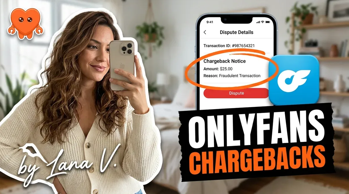 A creator reviewing a chargeback dispute on her OnlyFans earnings on her laptop