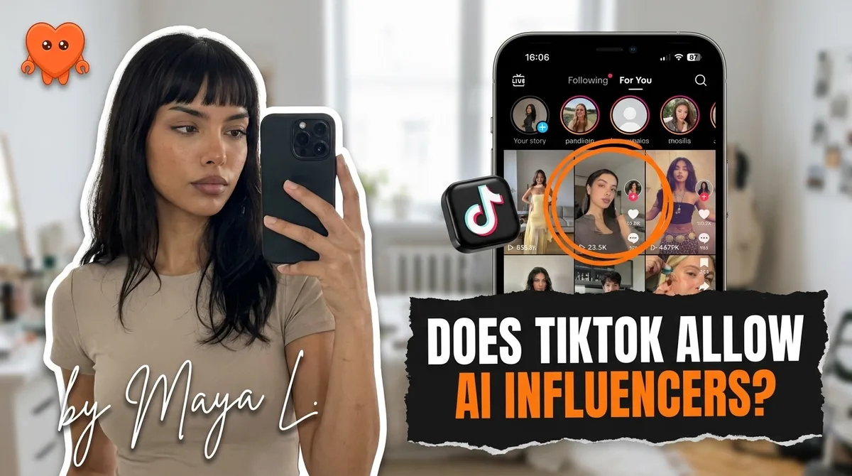 Reviewing TikTok AI content rules on a laptop