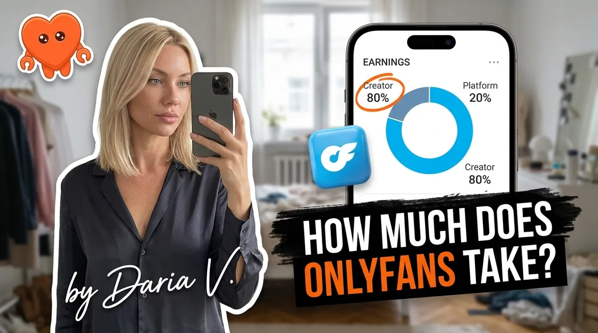 A creator calculating OnlyFans fees on her own laptop