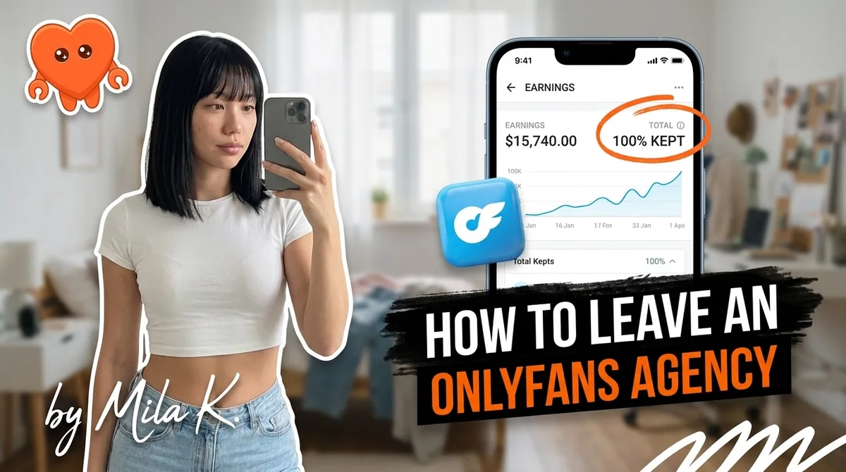A creator regaining control of her OnlyFans account after leaving an agency
