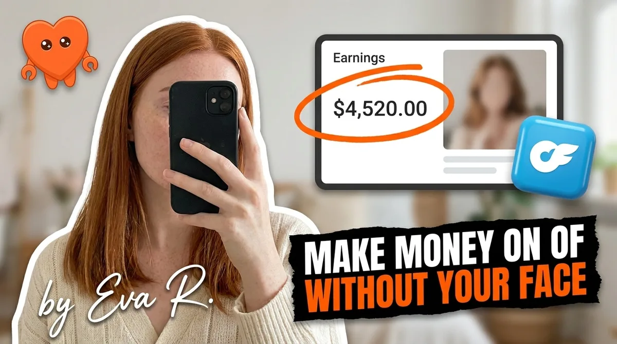 A faceless OnlyFans creator working from her own laptop