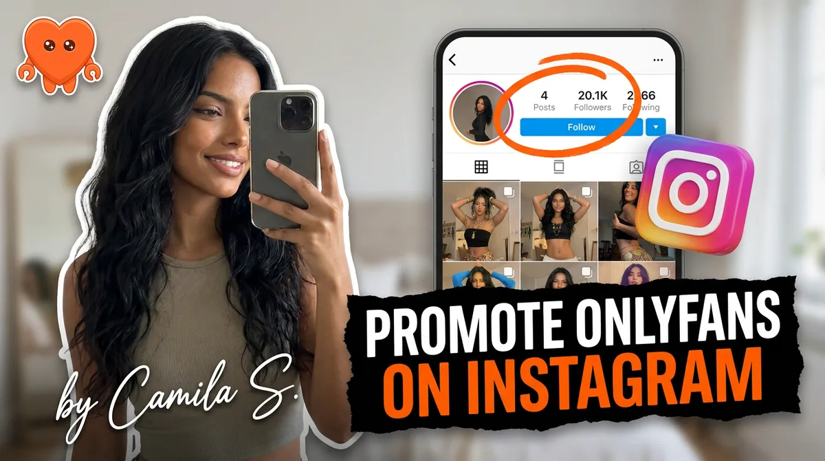 A creator planning how to promote OnlyFans on Instagram from her own laptop