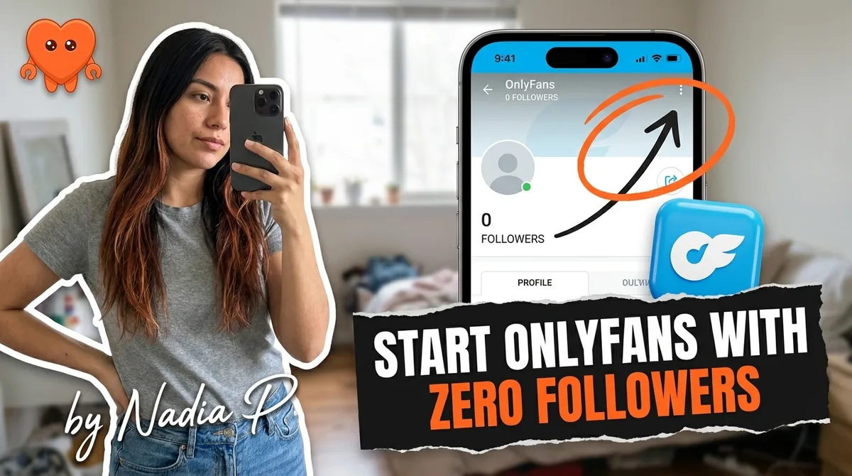 A creator starting OnlyFans from zero followers on her own laptop