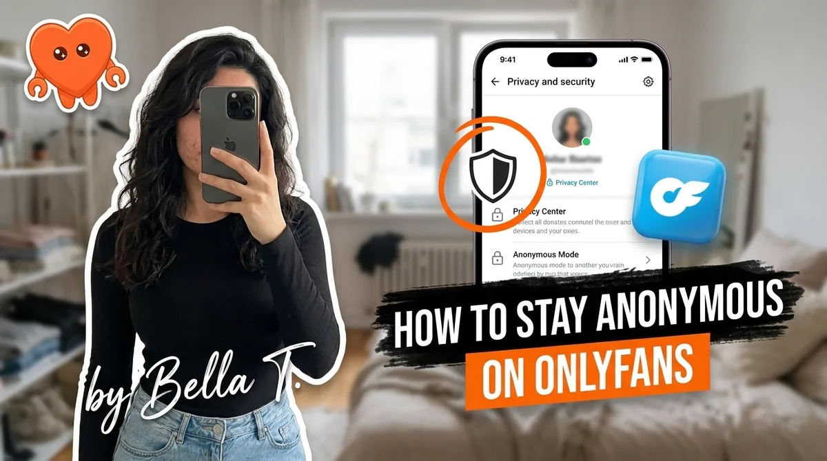 A creator setting up an anonymous OnlyFans on her own laptop