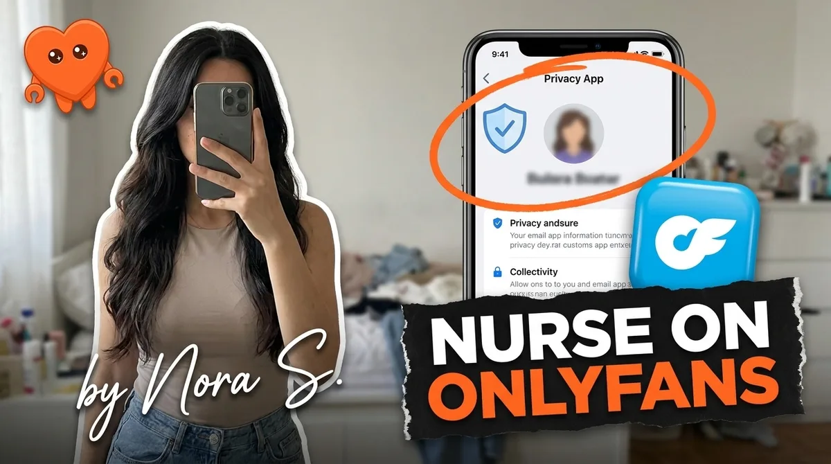 A nurse protecting her identity while running an OnlyFans on her own laptop