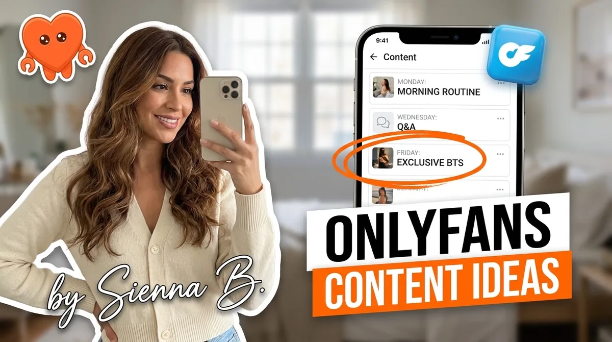A creator planning OnlyFans content ideas on her own laptop