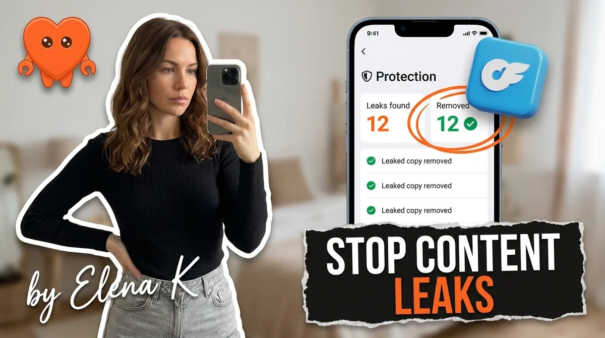 A phone privacy screen with a shield and a blurred avatar, illustrating OnlyFans content protection against leaks