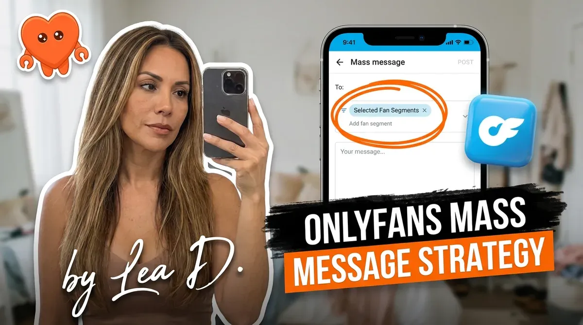 A creator planning an OnlyFans mass message strategy on her own laptop
