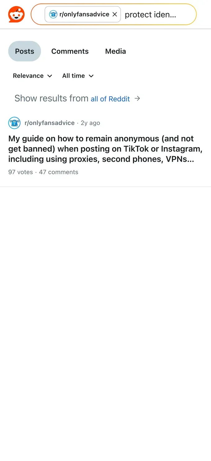 A Reddit guide on staying anonymous and avoiding recognition when posting as a creator